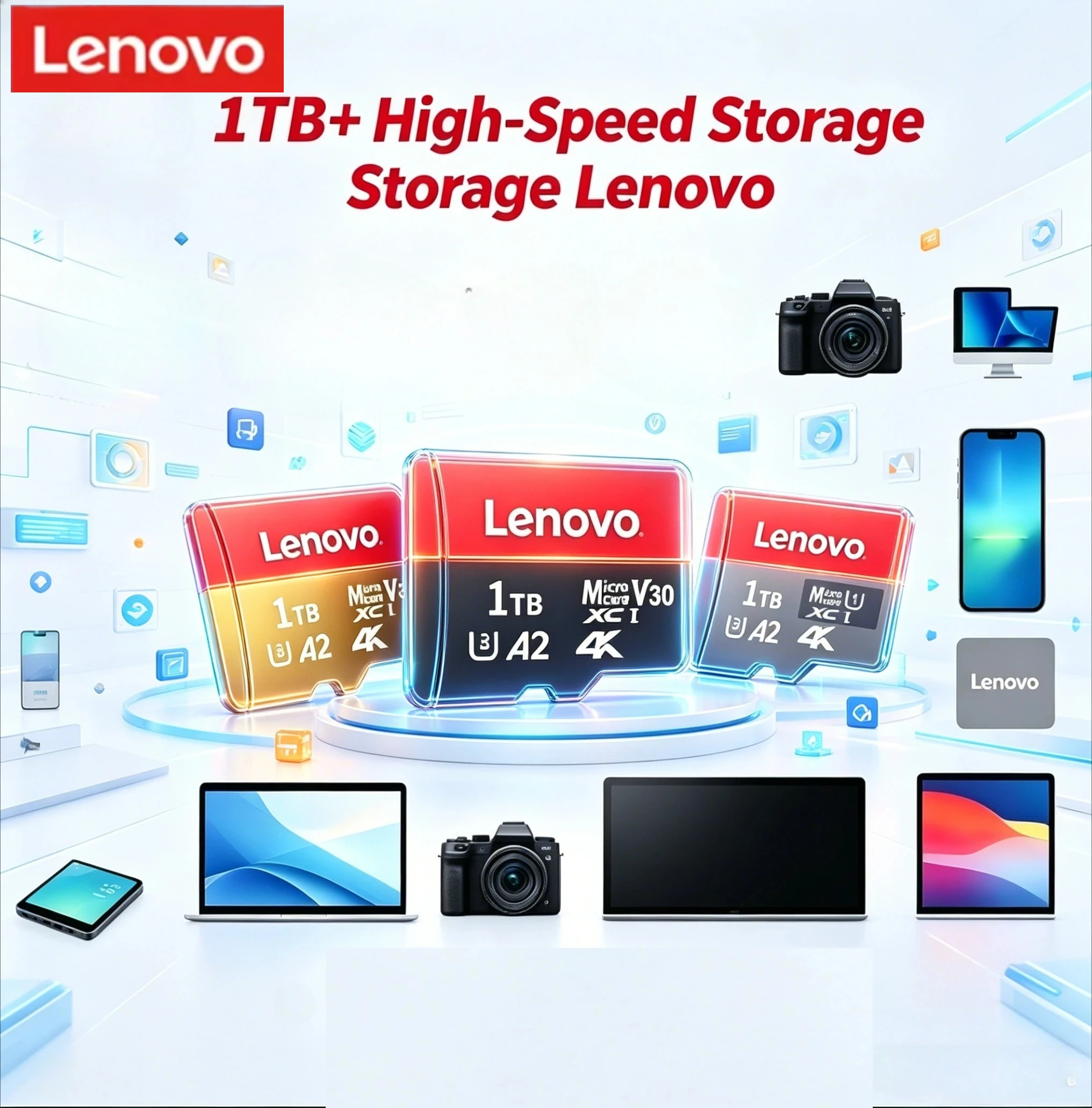 

Lenovo 1TB High Speed Cartao De Memoria 128GB Micro 256GB Class 10 TF Flash Card For Phone Tablet UAV Memory Card SD Card