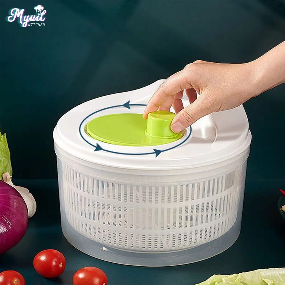 Salad Spinner Lettuce Greens Washer Dryer Drainer Crisper Strainer for Washing Drying Leafy Vegetables Kitchen Tools