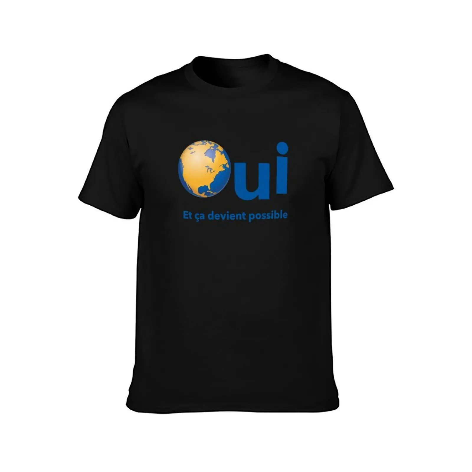 Oui Quebec Referendum 1995 yellow poster sticker with earth Qc PQ OUI et ?a devient possible Québec HD HIGH QUALITY ONLI T-Shirt