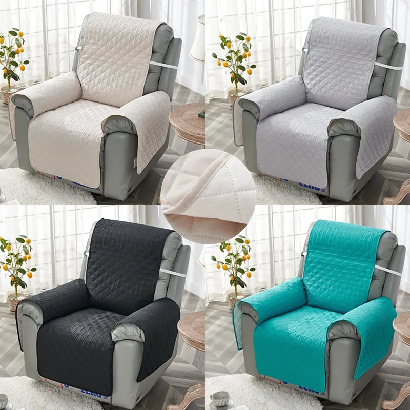 1 Seater Quilted Recliner Sofa Cover Pets Kids Anti-Slip Lazy Boy Chair Cover  Armchair Covers Removable Solid Color Sofa Mat