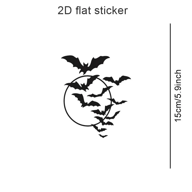 1Pc Bat Moon Halloween Car Decal,Scratch Cover for Truck,Car,Van,Laptop,Fantasy Animal Theme Adhesive Vinyl Decor