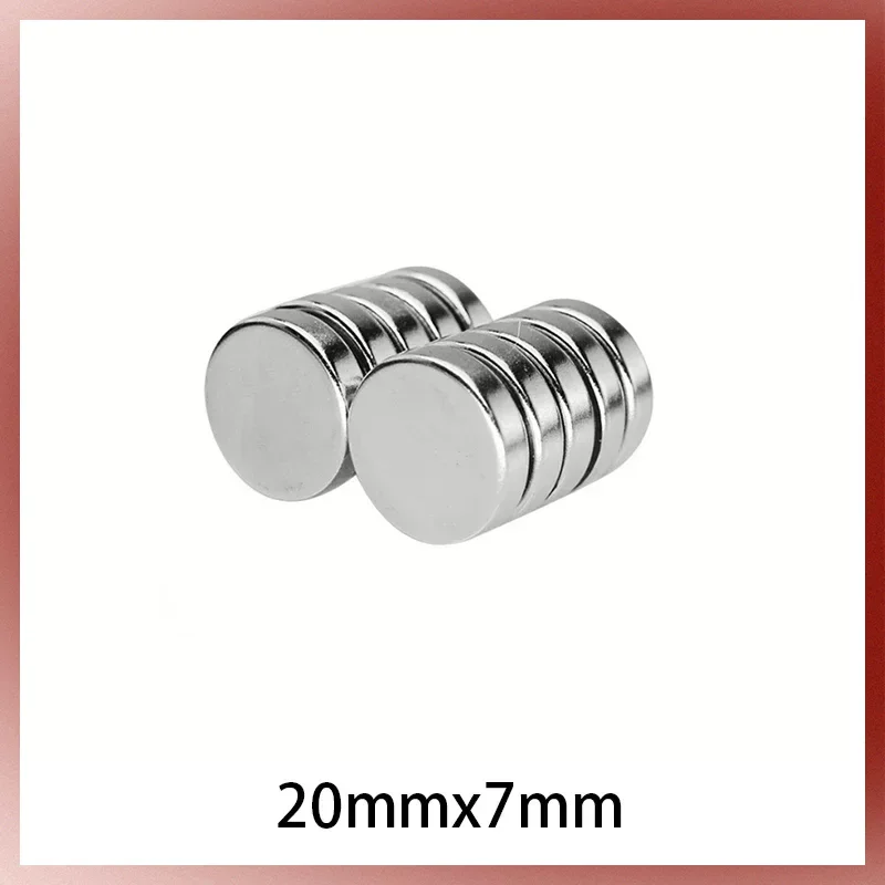 

2/5/10PCS 20x7mm Round Strong Magnetic Magnets N35 Powerful NdFeB Neodymium Magnet Disc Rare Earth Magnet Fridge 20*7mm