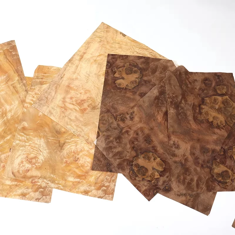Natural Burl Veneer,Fir, Black Walnt, about 0.2mm Thick,for Luxury Furniture,Interior Design,Musical Instruments,Artisan Crafts