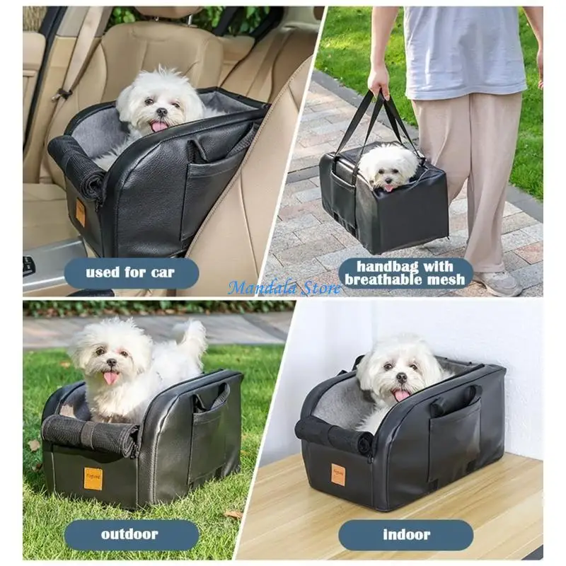 

U2JC Dog Car for Seat for Small Dogs Cats Safer Car Rides with Safety Hook