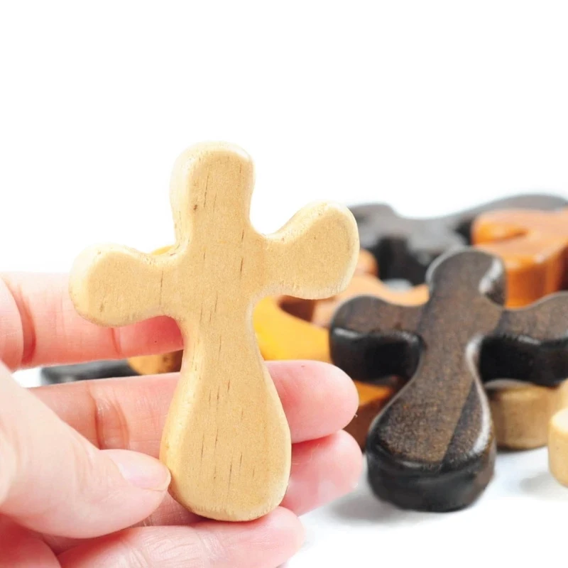 Unique Prayer Cross Small Wood Pocket Clinging Crosses Multipurpose Hand Holding Charming Gift For Families Friends Pray