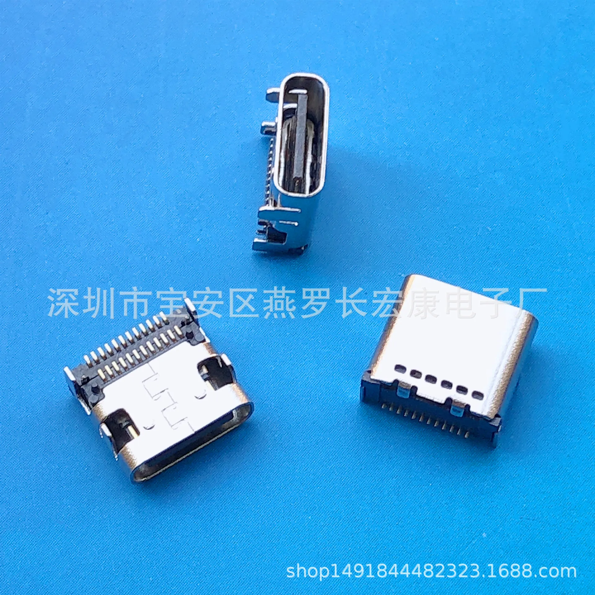 For double sticker TYPE-C 24P female seat on board, three times molding, double row SMT patch, on board