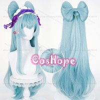 Yumemizuki Mizuki Cosplay Wig with Detachable Bow 78cm Long Aquamarine Wig Cosplay Anime Heat Resistant Synthetic Wigs