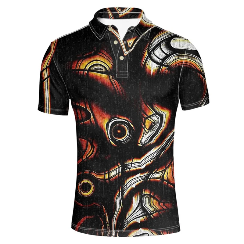 Abstract Art 3D Printed Polo Shirt For Men Coloful Rainbow Street Clothing Short Sleeves T-shirt Hip Hop Graffiti Tee Shirts