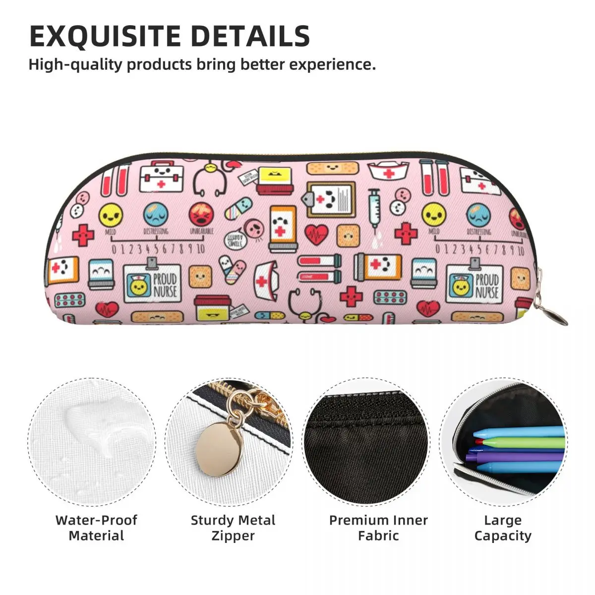 Estuche para lápices con modo de enfermera, estuche para lápices, suministros de papelería, caja grande para bolígrafos, bolsa para lápices para la escuela de estudiantes