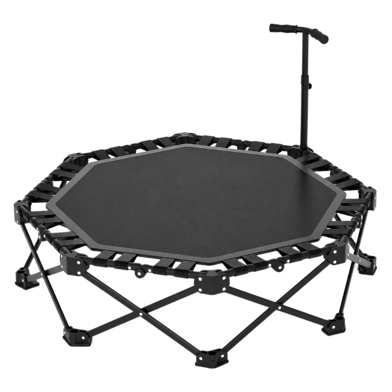 Household folding octagonal trampoline adult indoor fitness trampoline with handrail free installation