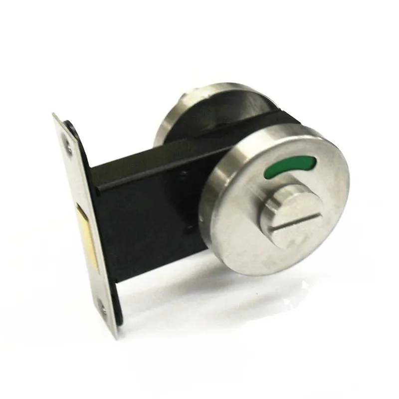 Stainless Steel Door Lock With Red Green Indicator Public Restroom Toilet Partition Thumbturn