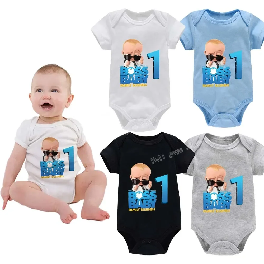 Baby Bodysuits Kids Bossed Birthday Clothing One-Pieces Babys Romper New Born Kids Items Infant Clothes Girls Gender Reveal