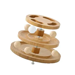 Juguete de madera multicapa para gatos antiaburrimiento mordidas