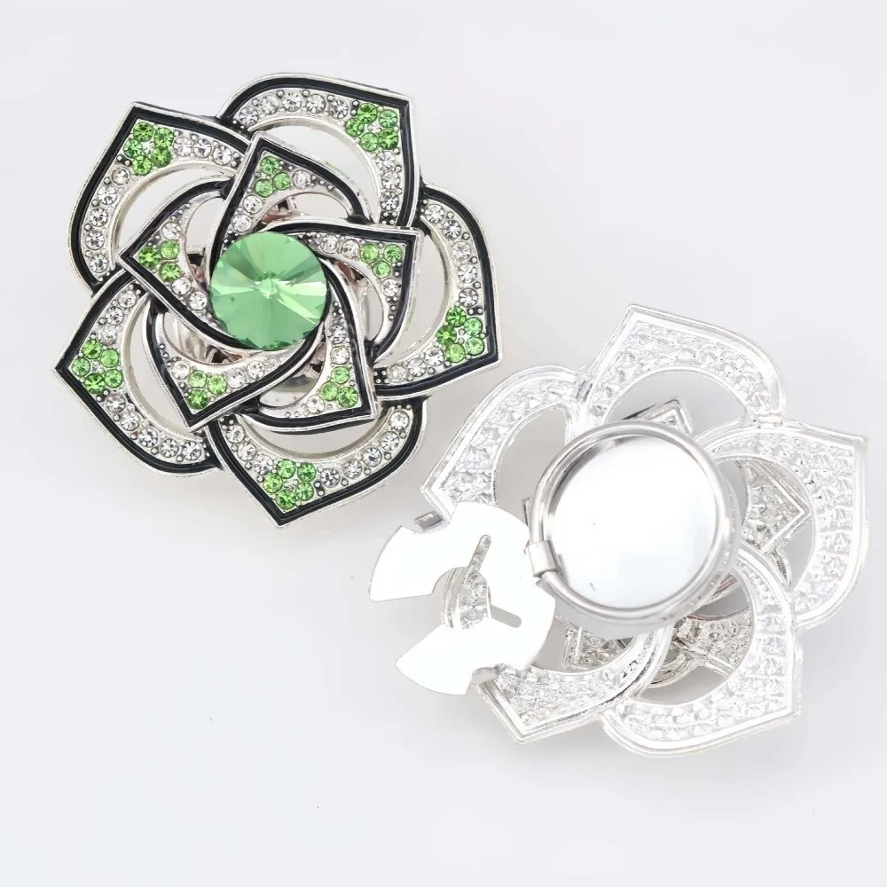 Gifts Double-layer Rose Rhinestone Button Cover DIY Sewing Accessories Rotating Button Sewing-free Cufflinks Snap Button Caps