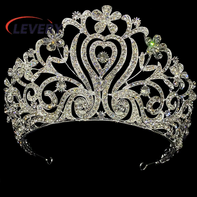 

Levery Bridal Wedding Crown Crystal Tiara and Crowns Princess Wedding Crown Rhinestone Birthday Tiaras Pageant