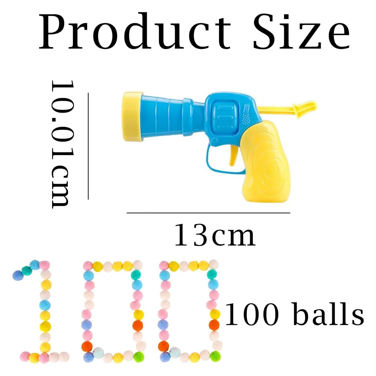 Cat Toys Interactive Launch Training Toy Mini Shooting Gun Games Stretch Plush Ball Toys Pet Supplies(100 Balls)