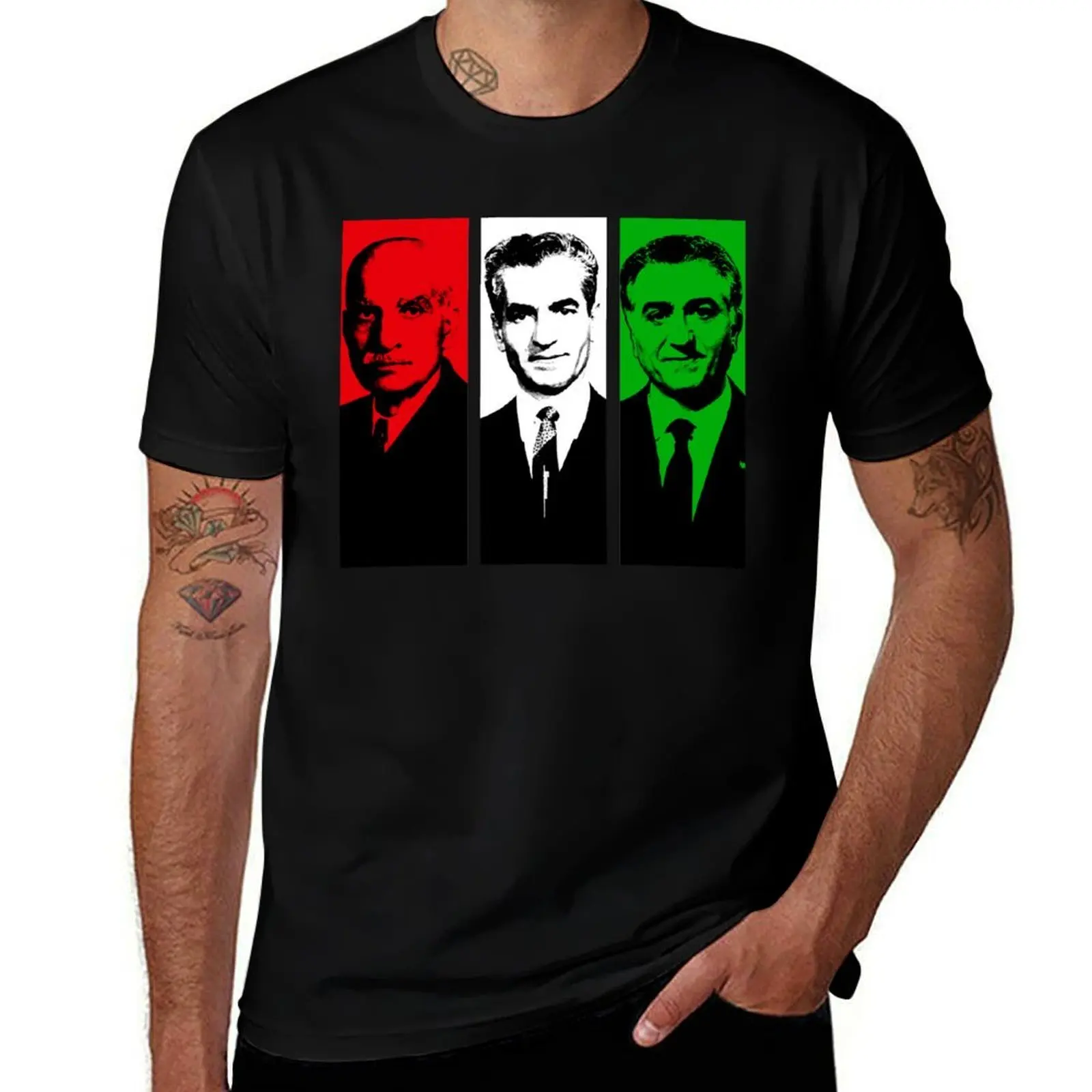 

Pahlavi kings of Iran by Fereshteh Gilaki T-Shirt cotton t shirt man t shirt man designer T-Shirt