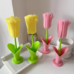 1pcs Tulip Cup Brush Household Water Cup Cleaning Brush Detachable Sponge Wash Cup Long Handle Tools Brush Kitchen Cleaning Tool