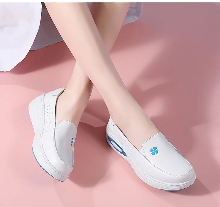 

Women's Soft-soled Breathable Thick-soled Non-slip Flat White Comfortable Medical Shoes White Shoes
