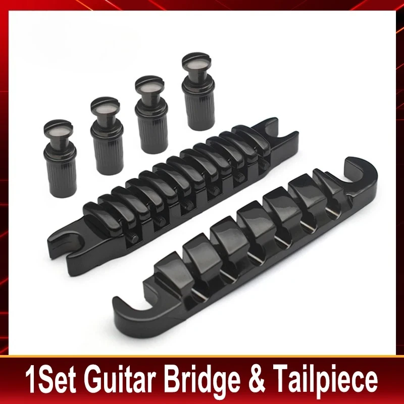 Best Offer Bridge & Tailpiece for L/P Style Guitar String Space 52MM-10.4x5 Top Hanging String Individual Saddle