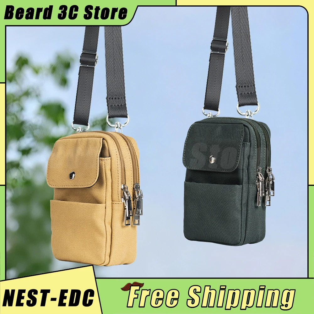 

Fiio Nest Edc Portable Storage Bag Double Zipper Layered Design Detachable Shoulder Strap Small Digital Storage Bag Case