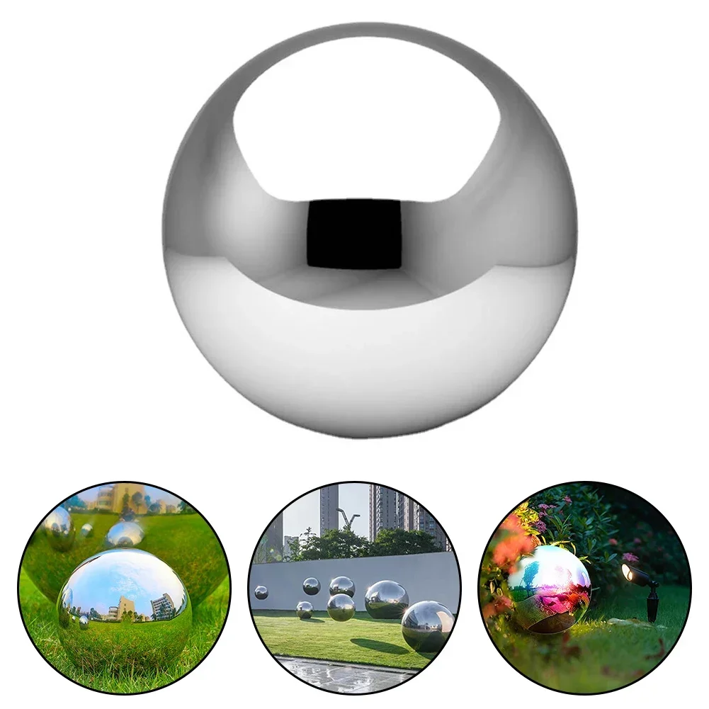 Outdoor Decorative Hollow Ball 25cm Stainless Steel Hollow Ball High Gloss Glitter Mirror For Home Garden Decoration Supplies