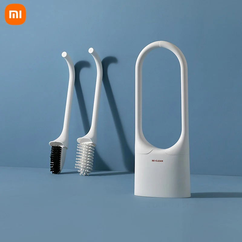 Xiaomi No Punching Wall Hanging Double Brush Two-in-one Toilet Brush No Dead Corner Toilet Cleaning Brush Bathroom Accessories