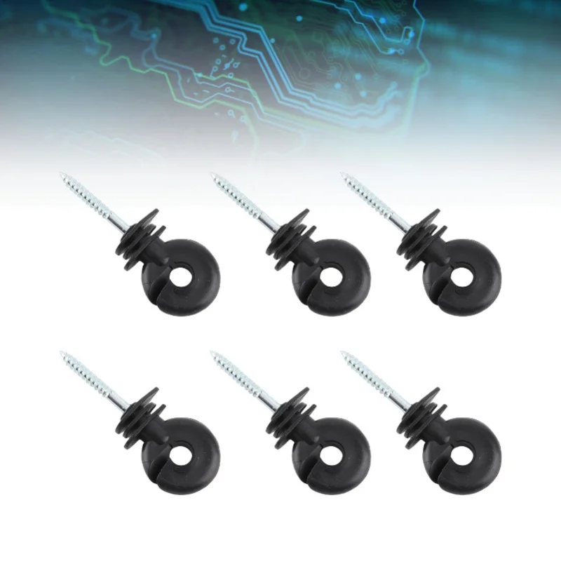 100pcs Short Screw Type Ring Insulator Electric Meadow Fence Post Accessory view 2