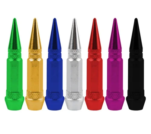 Imagen 2 del producto 4 unids/set 60mm cabeza de punta de aluminio tapa de válvula de neumático tapas de vástago de válvula ajuste Universal para coche motocicleta bicicleta