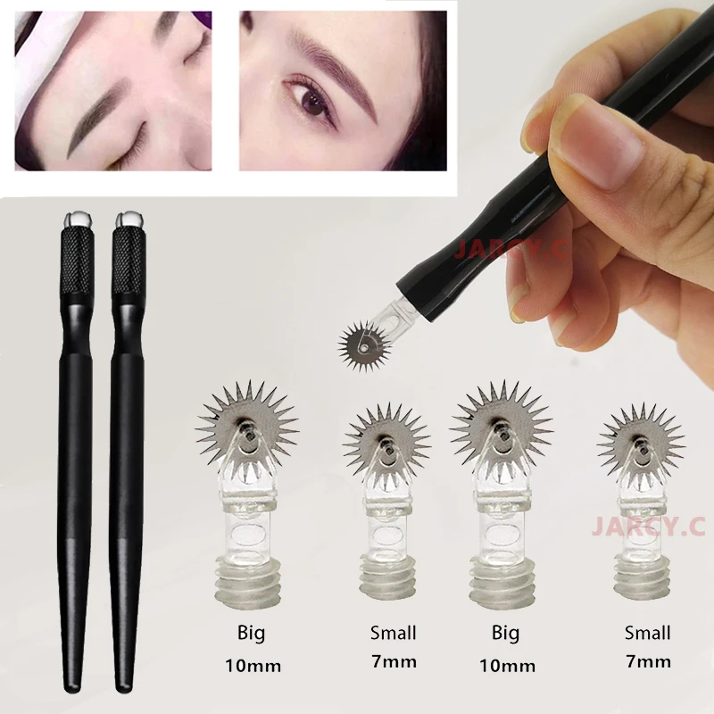 

100/50pcs Roller Fog Eyebrow Needles for Manual Tattoo Piercing Pen Makeup Tools Microblading Blades for PMU Faster Coloring