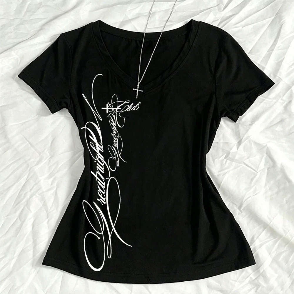 Woman Clothing 90s Vintage Clothes for Women Trashy Y2k 2000s Tops Gothic Star Girl Y2k Top Graphic T Shirts Harajuku Kawaii Emo