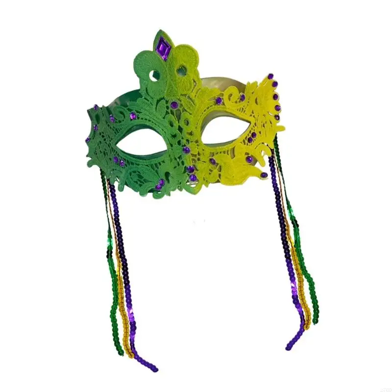 270D dekorative Maskeraden-Gesichtsabdeckung aus Kunststoff, leichtes Design mit beweglichen Quasten, Halloween-Zubehör für