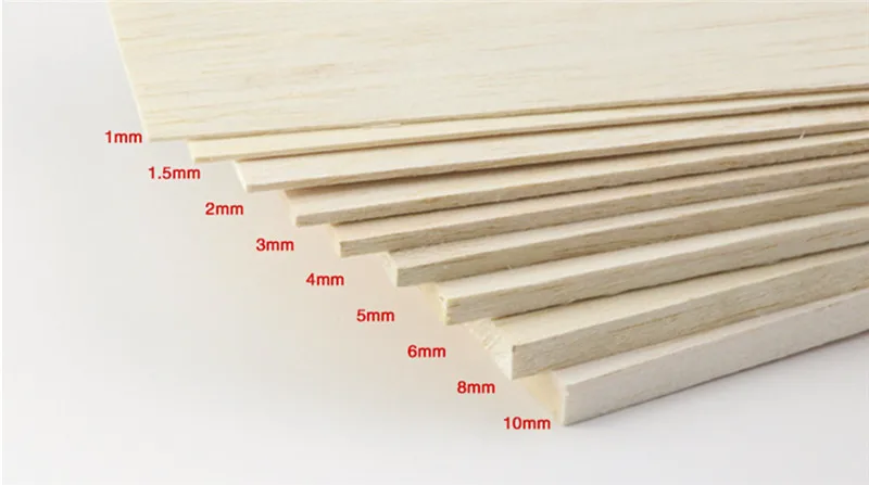 Thin Balsa Wood Sheets 1/1.5/2/3/4/5/6/7/8/9/10MM Thickness Balsa Wood Blocks Special for House Ship Aircraft Boat Model Build