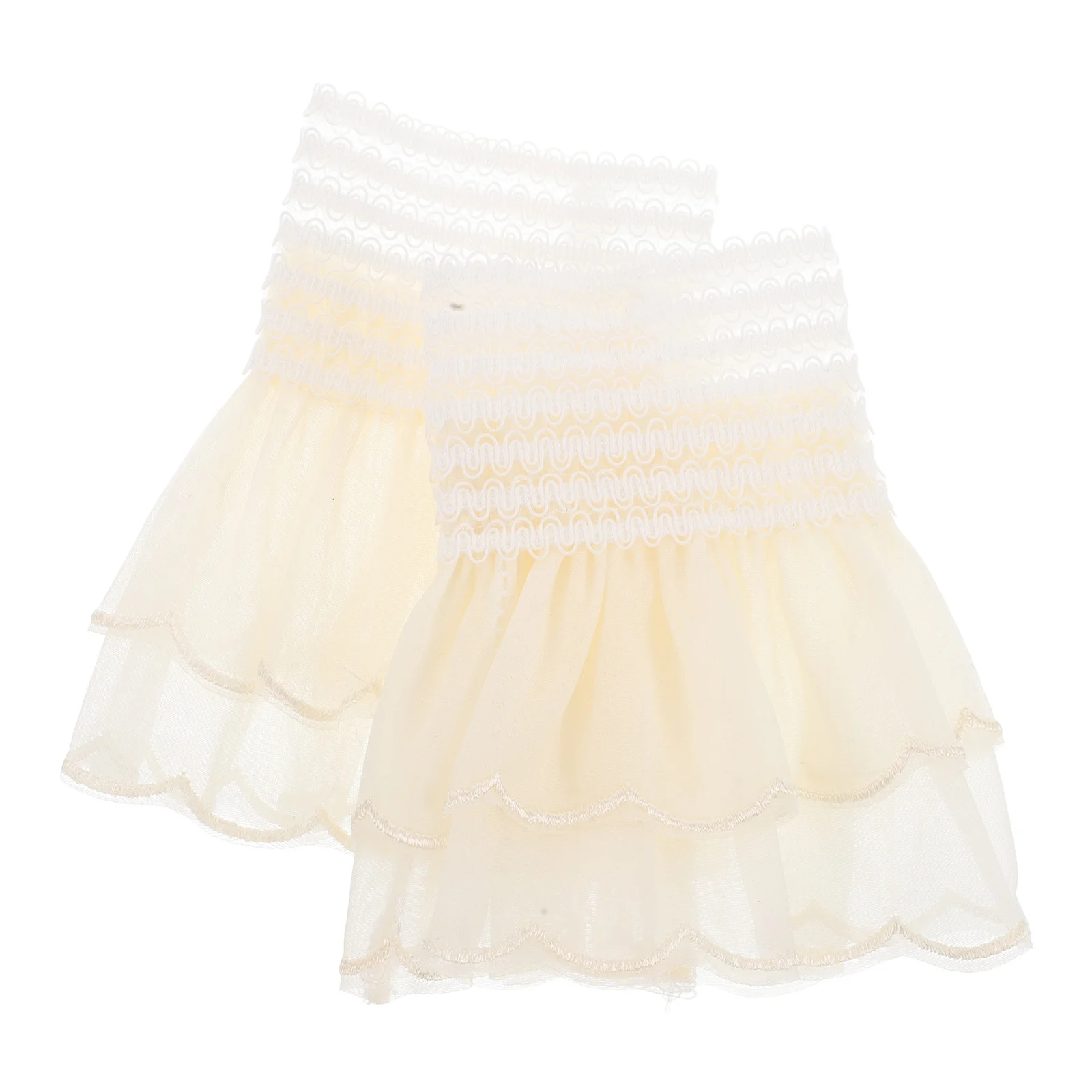 1 زوج أصفاد المعصم كشكش لينة مريحة الطبقات تصميم الحل الموسمي متعدد المناسبات استخدام فستان الأكمام انفصال