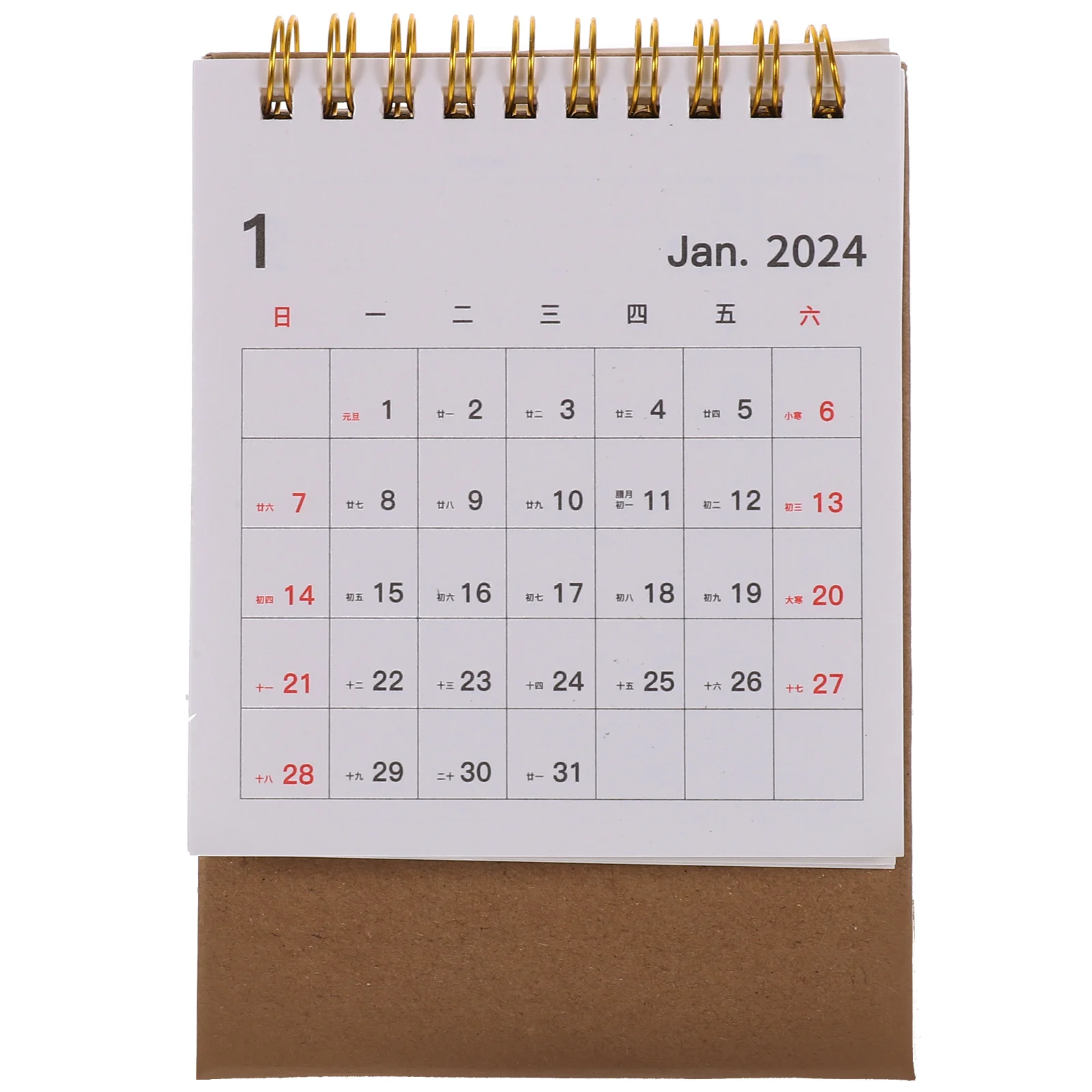 

Desktop Calendar White Decoration Date Display Small Standing Paper Office