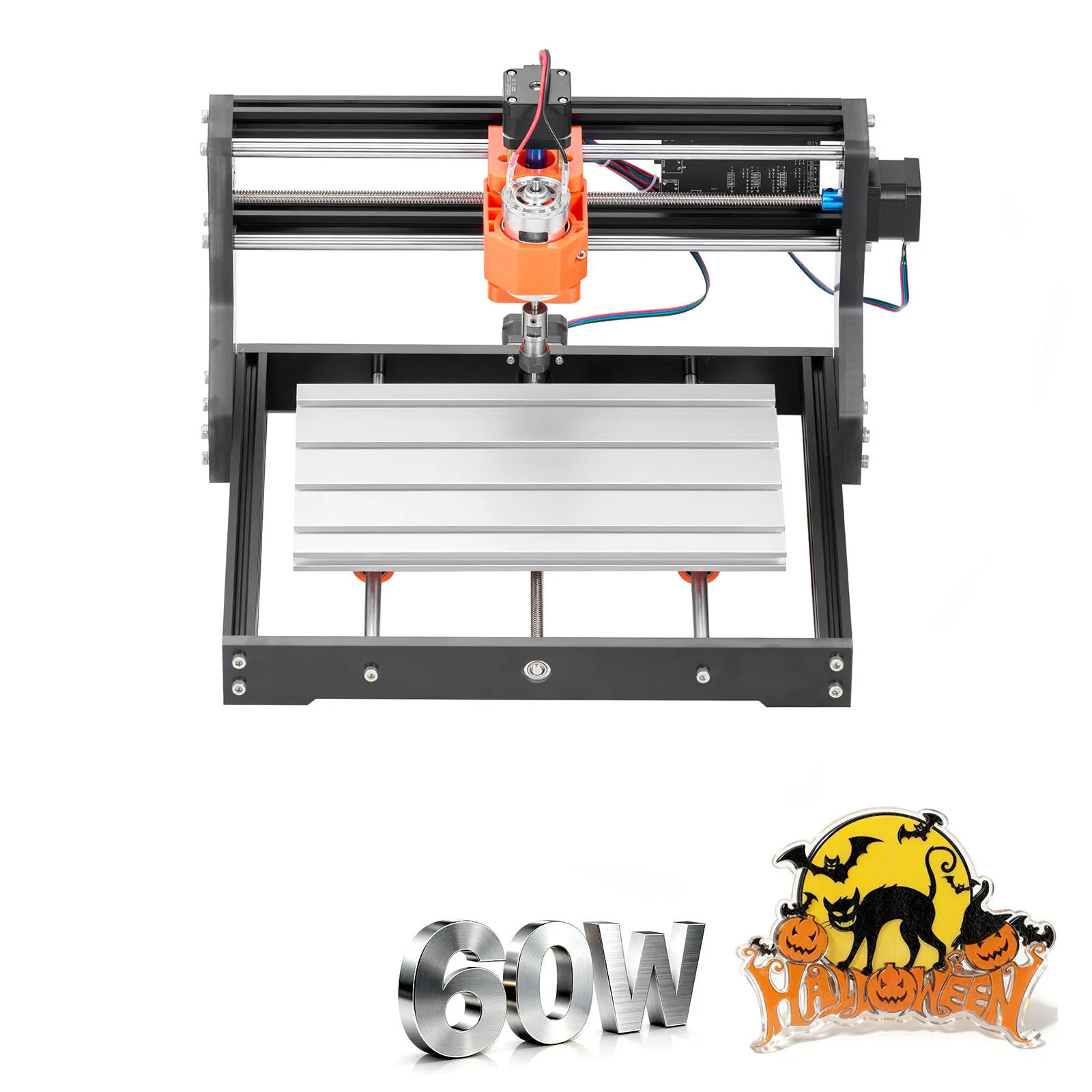 3018 CNC Router Machine, 60W Spindle, 3-Axis Wood Engraving Milling Machine, Featuring 300 x 180 x 40 mm Working Area, Aluminum Alloy Structure, Designed for Wood Acrylic Carving Cutting