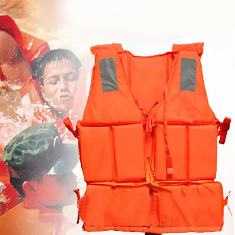 Lightweight Adult Nylon Foam Swimming Size with SOS Sport Durable Water Life Jacket Supplies Adjustable Life Whistle Jacket Vest