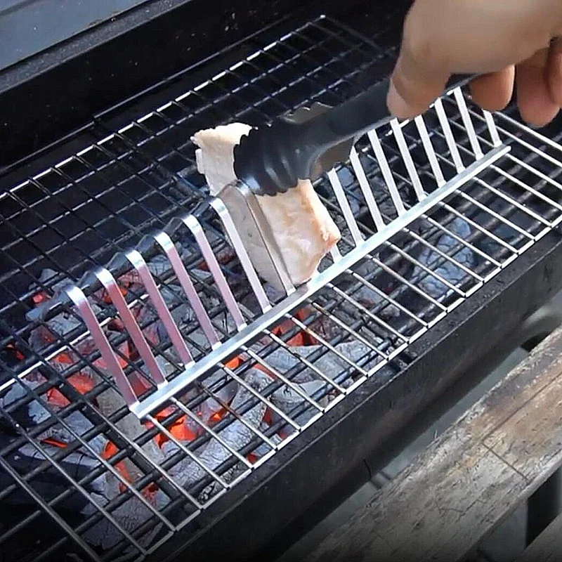 YOMDID Barbecue Grill Stainless Steel Beef Mutton Chop Fish Barbecue Rack Portable For Outdoor Barbecue Picnic BBQ Accessories