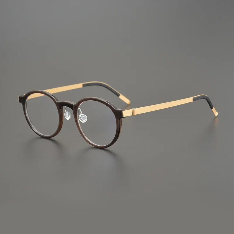 

Fashion Handmade Retro Ox Horn Women Glasses Frame Oval Myopic Optical Niche Men Eyewear Personality Pure Titanium Eyeglasses