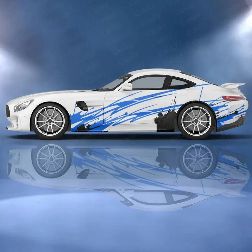 

Наклейки на автомобиль с эффектом брызг чернил, виниловые наклейки для тюнинга и гонок, графика на боковые части автомобиля, наклейки на двери автомобиля, боковые графические наклейки