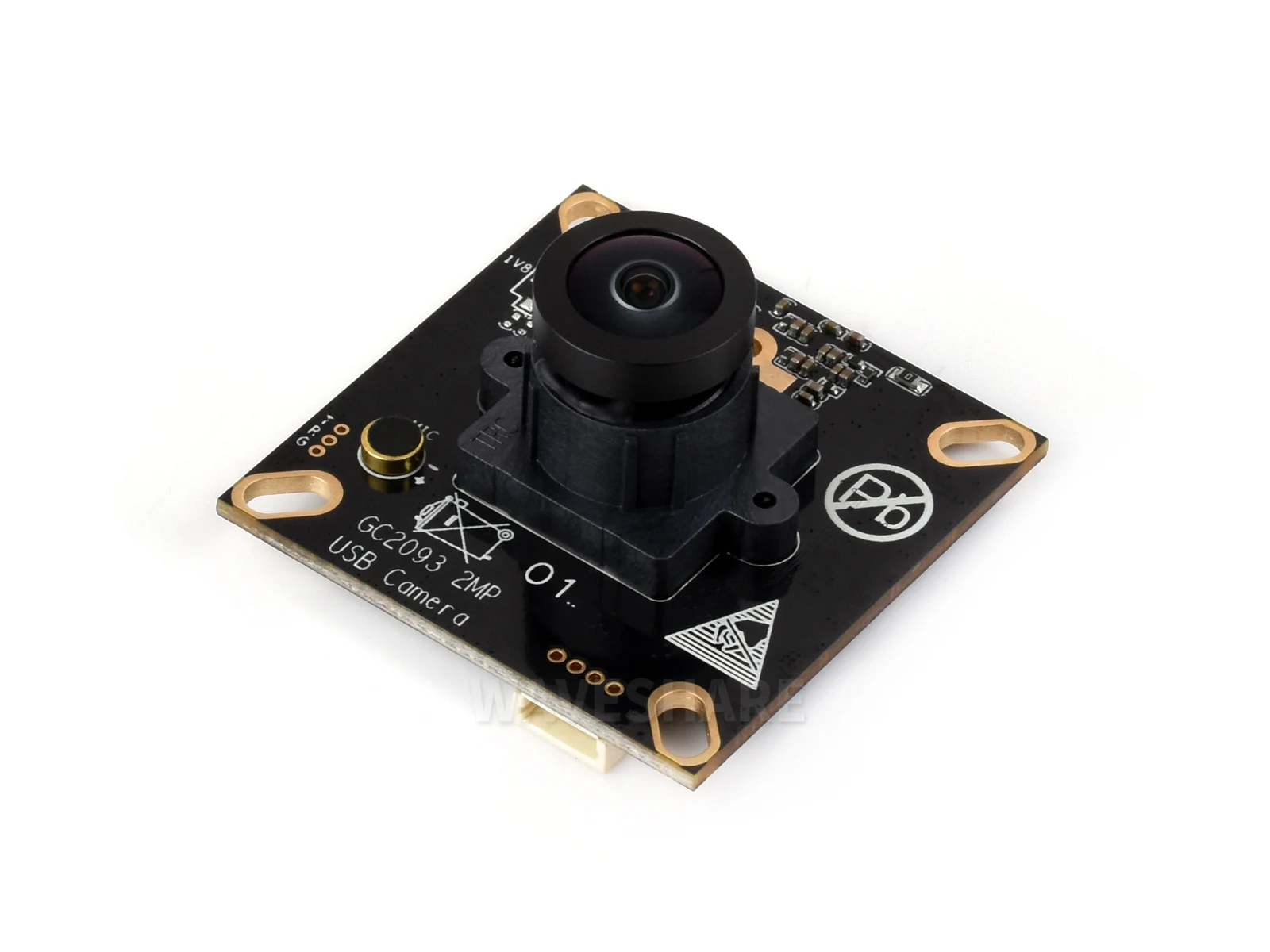 GC2093 2MP USB Camera (A),GC2093 2MP USB Camera Module, Wide Dynamic Backlight Imaging, Fixed-Focus, Onboard Microphone