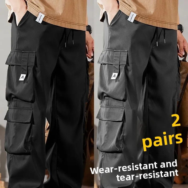 High-End Wear-Resistant Men's Work Trousers Lightweight Spring Autumn Dirt Work Pants Construction Site Casual Pants