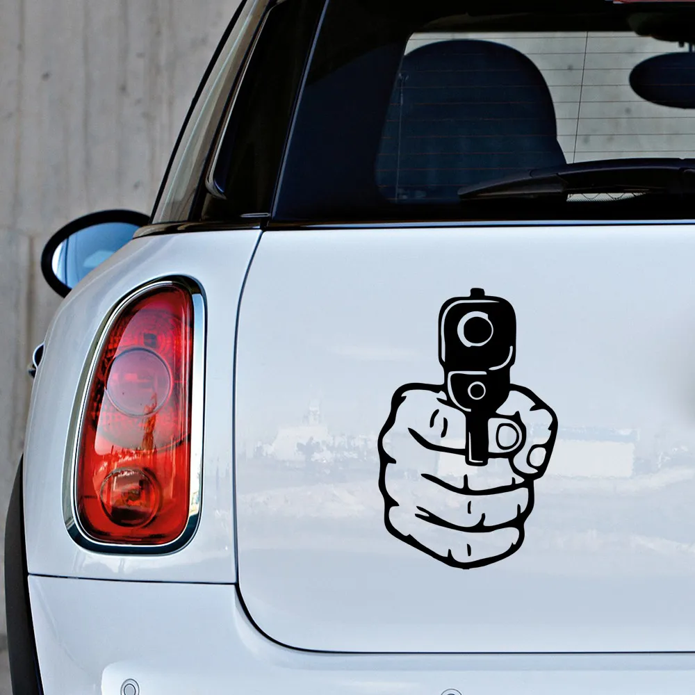 MIGNATIS - Hand to Preparing Squeeze Pistol Sticker Adhesive Mural Art Decal For Car Window Loptop Decoration Vinyl Stickers Wat