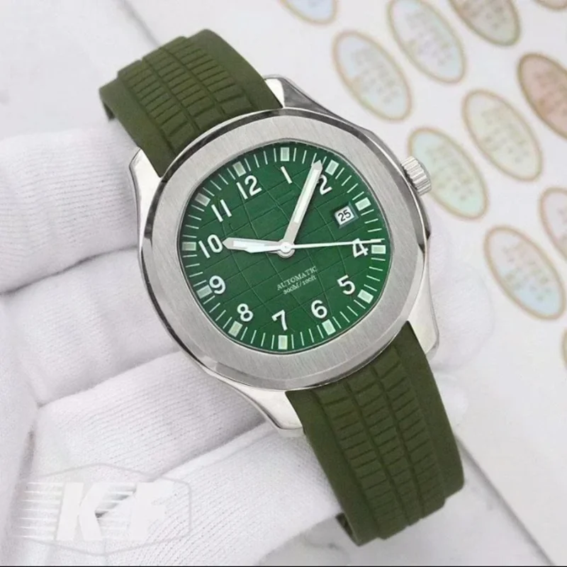 

Top Luxury Black Mens Automatic Mechanical Luminous Watches Stainless Steel Black Blue Rubber Rose Gold White Customized