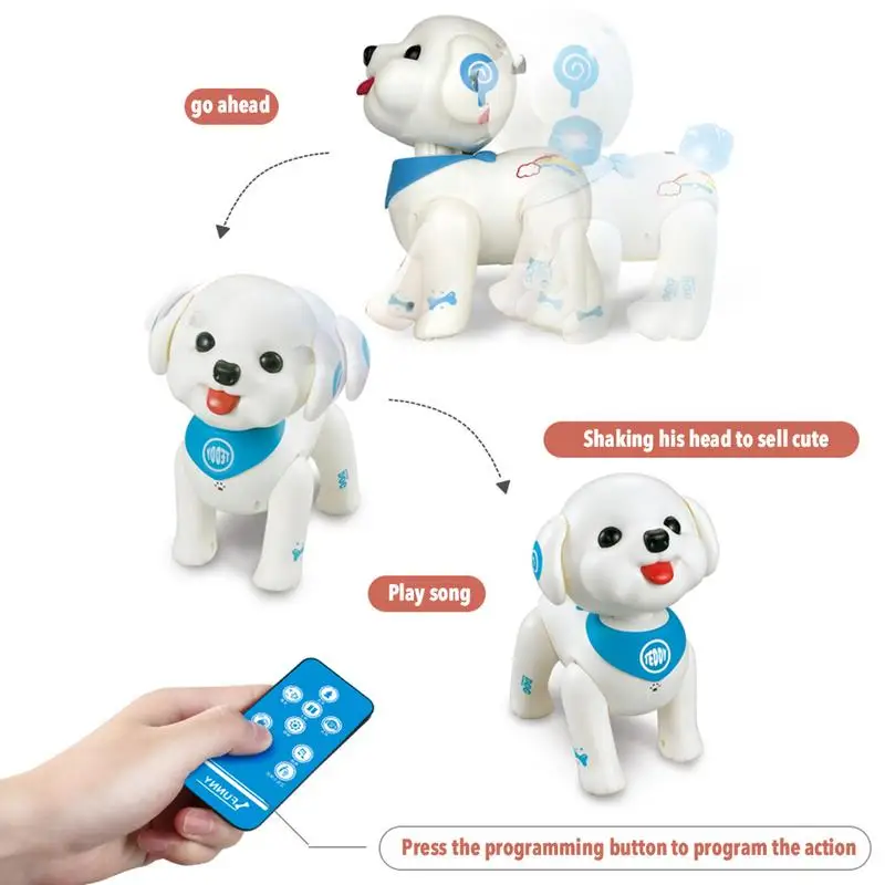 Remote Control Robot Dog Voice Control Program Singing And Shaking His Head Pet Remote Control Dog Children Toy Birthday Gift