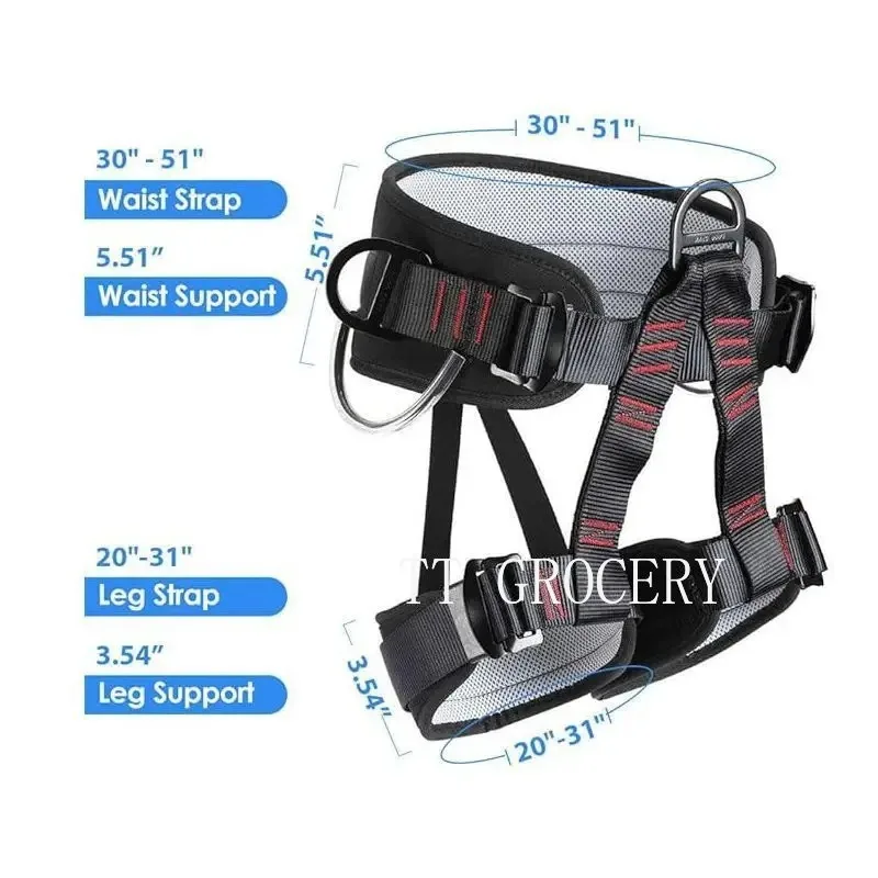 Half-Body Safety Harness Outdoor Mountaineering Rock Climbing Fall Protection Sit-Style Belt for High-Altitude Work & Rescue