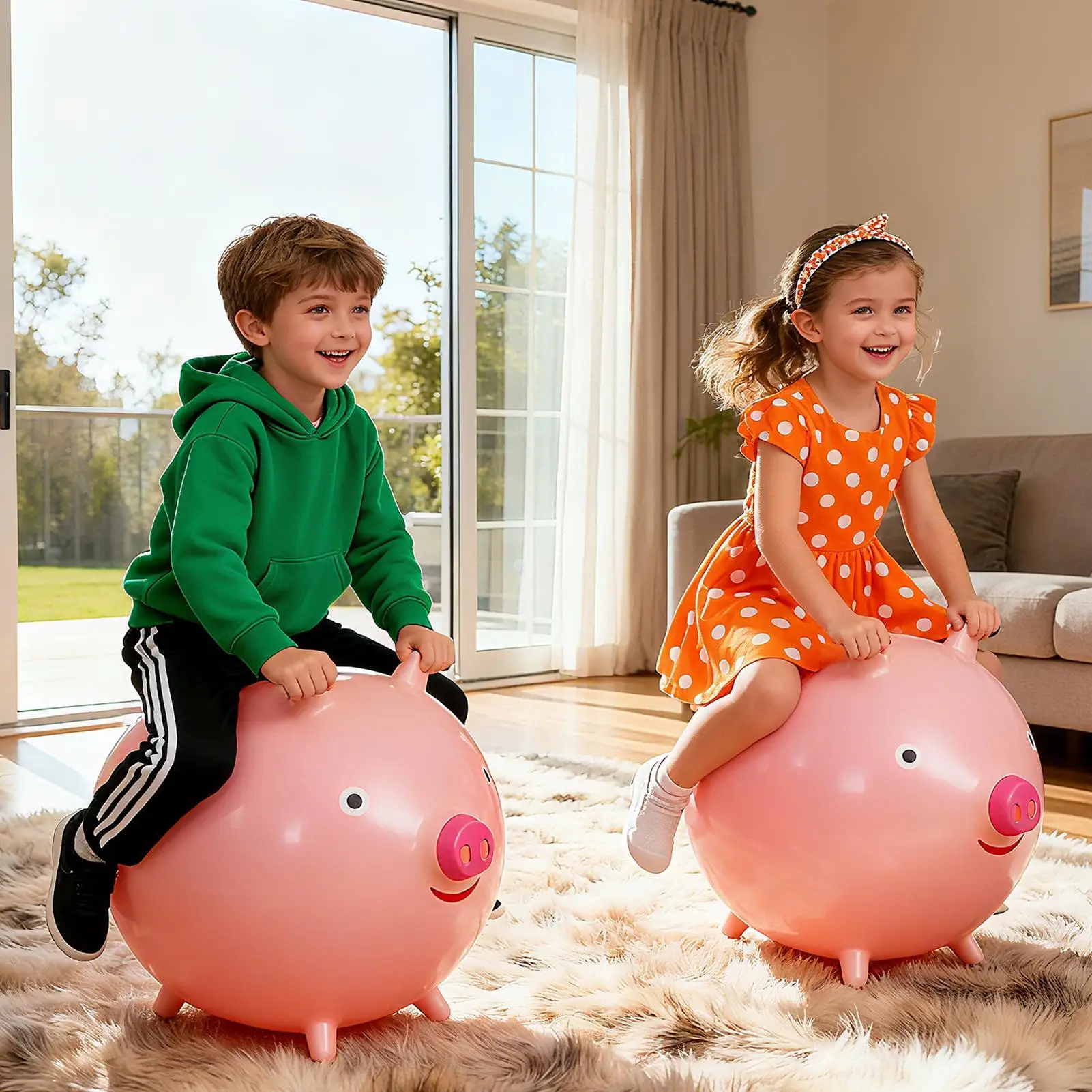 Palla rimbalzante per bambini Cartoon Animal Ear Design Giocattolo da esterno fotovoltaico Palla rimbalzante sensoriale per 4 bambini Ragazzi Ragazze Bambini Scuola a casa