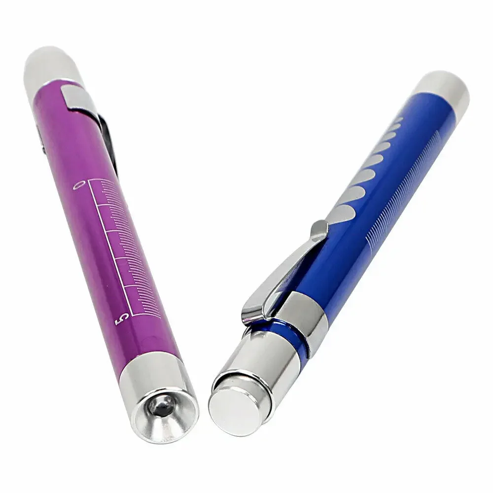 Colorful LED Flashlight With Pupil Gauge Portable Measurements Camping Tools Medical First Aid Pen Light Torch Lamp