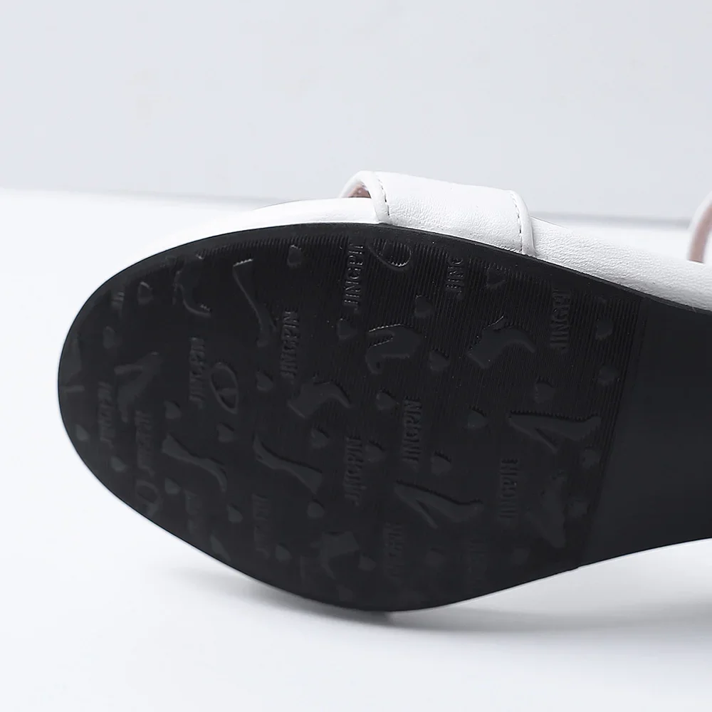 Brand New Summer Fashion White Black Women Casual Sandals Square Heels Lady Slingback Shoes Plus Big Small Size 31 45 47 52