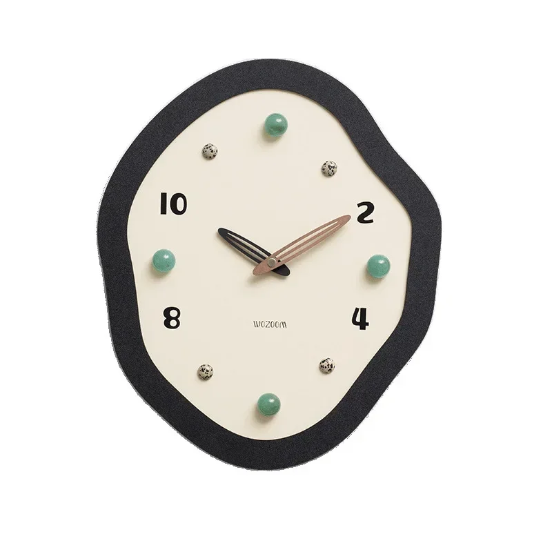 

No punching 2025 new modern wall clock living room home high-end watches light luxury Internet celebrity wall hanging